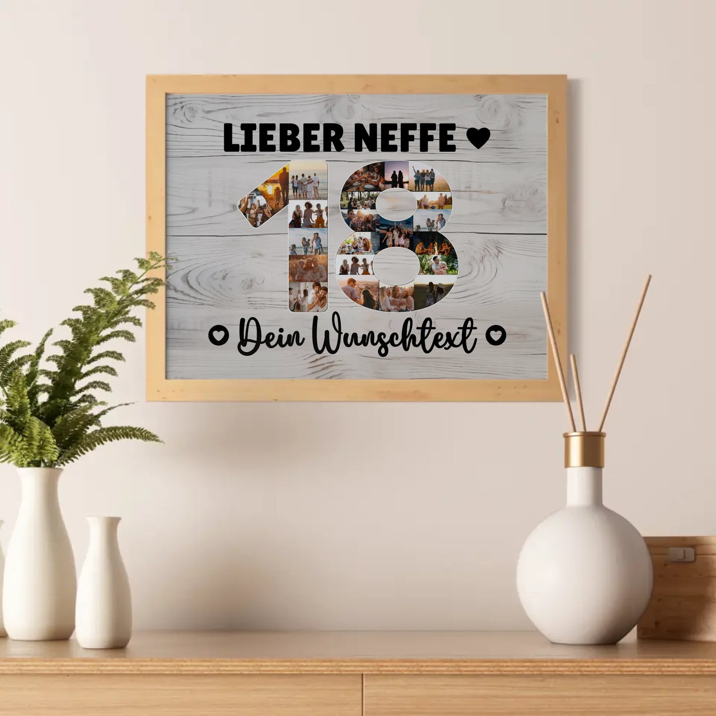 Personalisiertes Poster Wunschtext 18 Geburtstag Neffe Geschenk