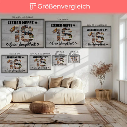 Personalisiertes Poster Wunschtext 18 Geburtstag Neffe Geschenk