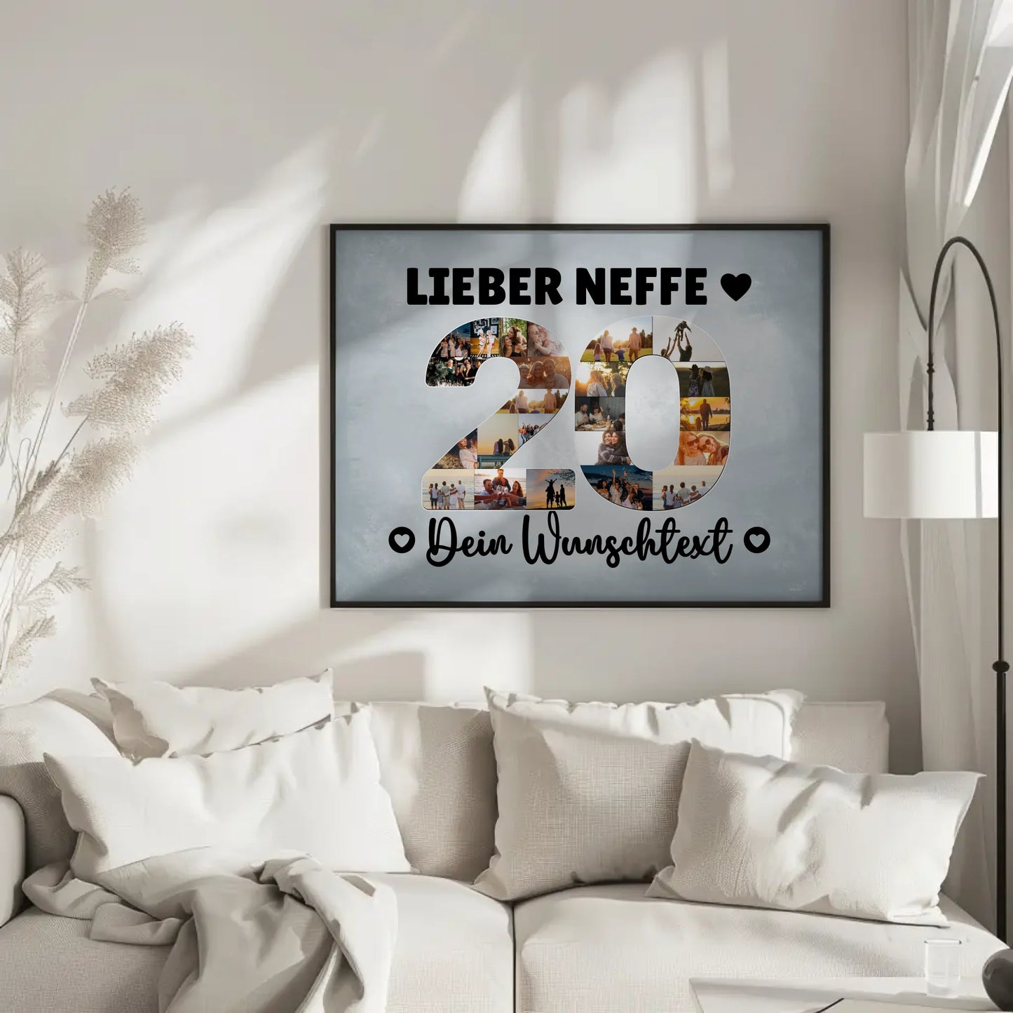 Personalisiertes Poster Wunschtext 20 Geburtstag Neffe