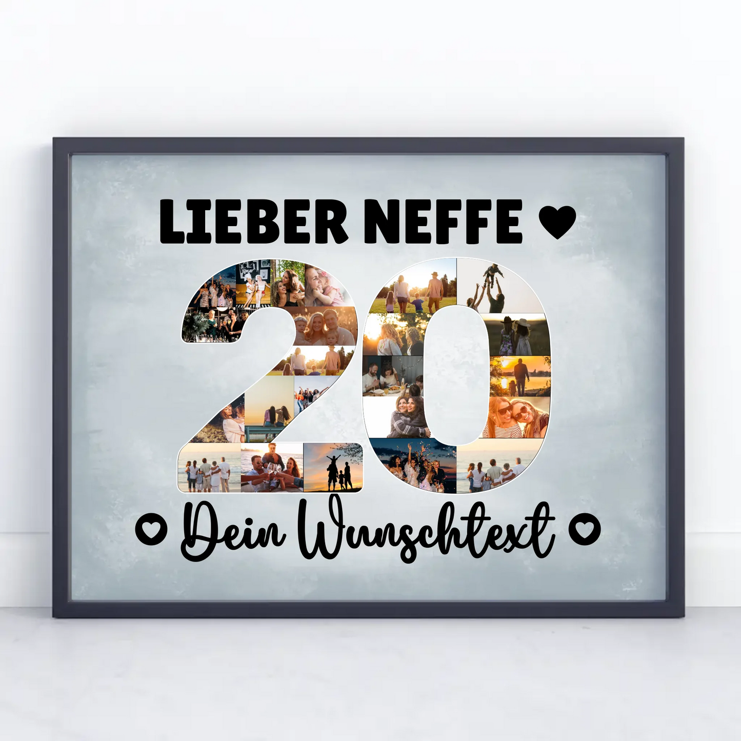 Personalisiertes Poster Wunschtext 20 Geburtstag Neffe