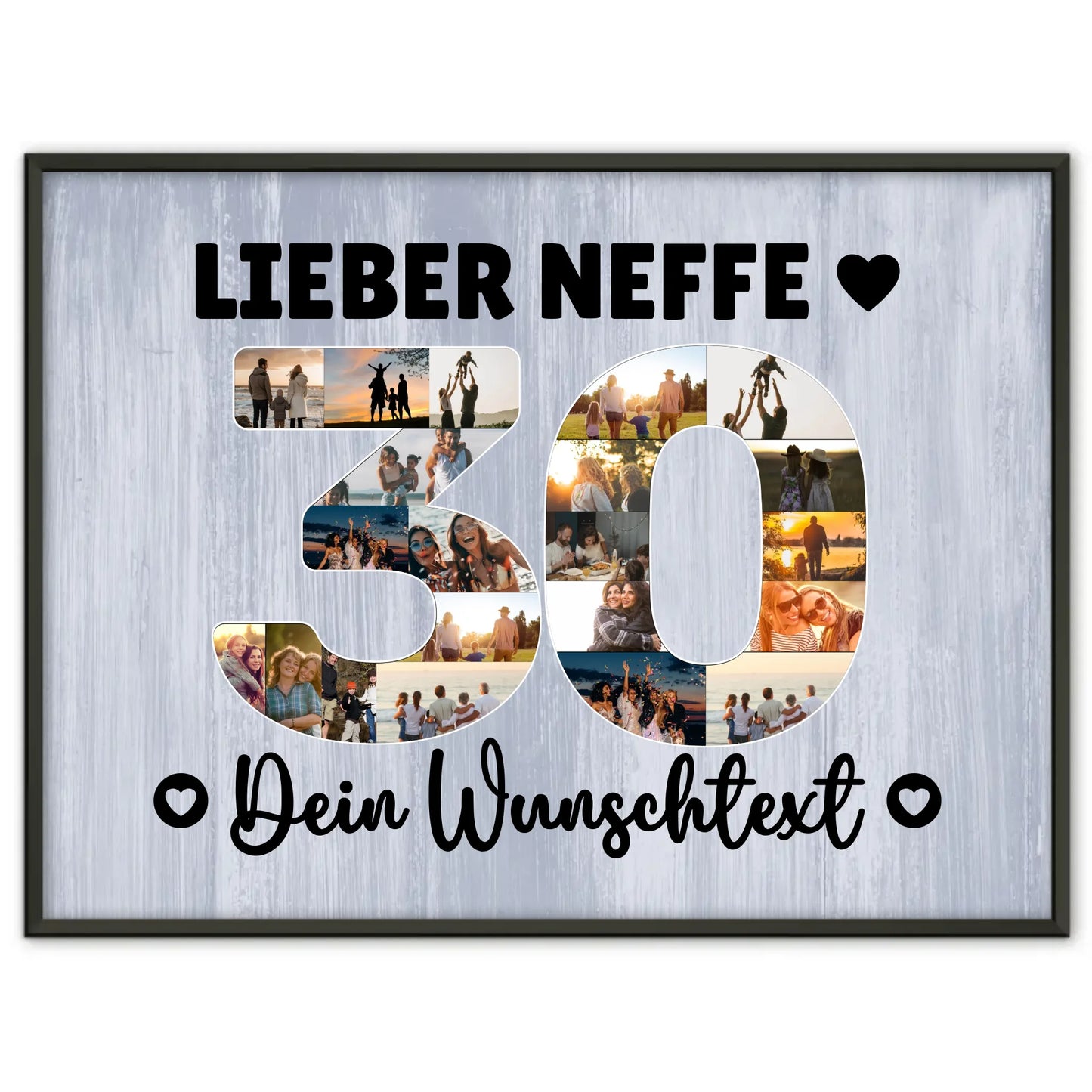 Personalisiertes Poster Wunschtext 30 Geburtstag Neffe