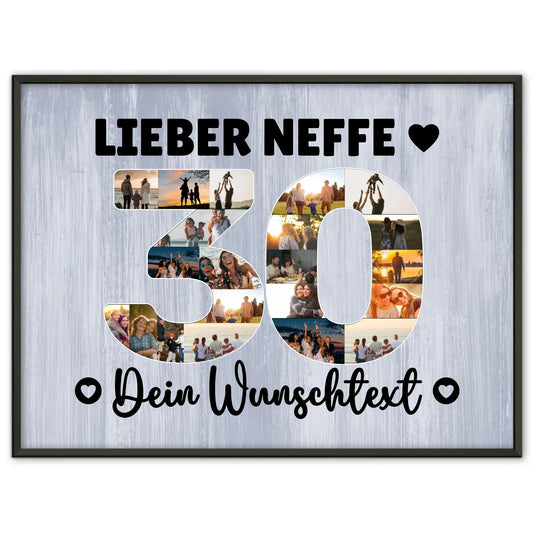 Personalisiertes Poster Wunschtext 30 Geburtstag Neffe