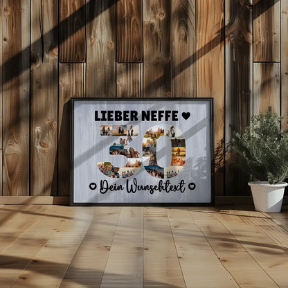 Personalisiertes Poster Wunschtext 30 Geburtstag Neffe