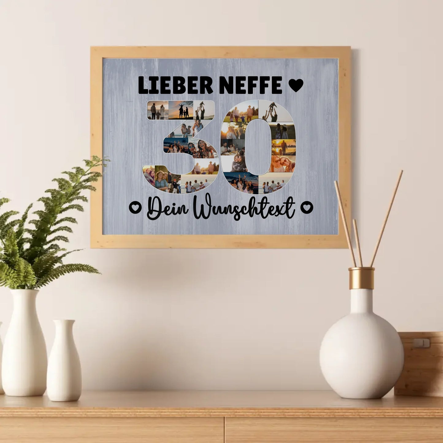 Personalisiertes Poster Wunschtext 30 Geburtstag Neffe