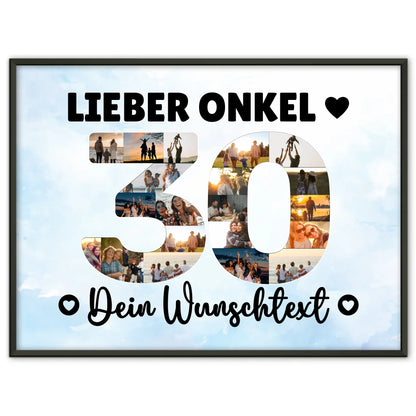 Personalisiertes Poster Wunschtext 30 Geburtstag Onkel Geschenk