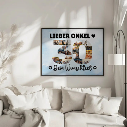 Personalisiertes Poster Wunschtext 30 Geburtstag Onkel Geschenk