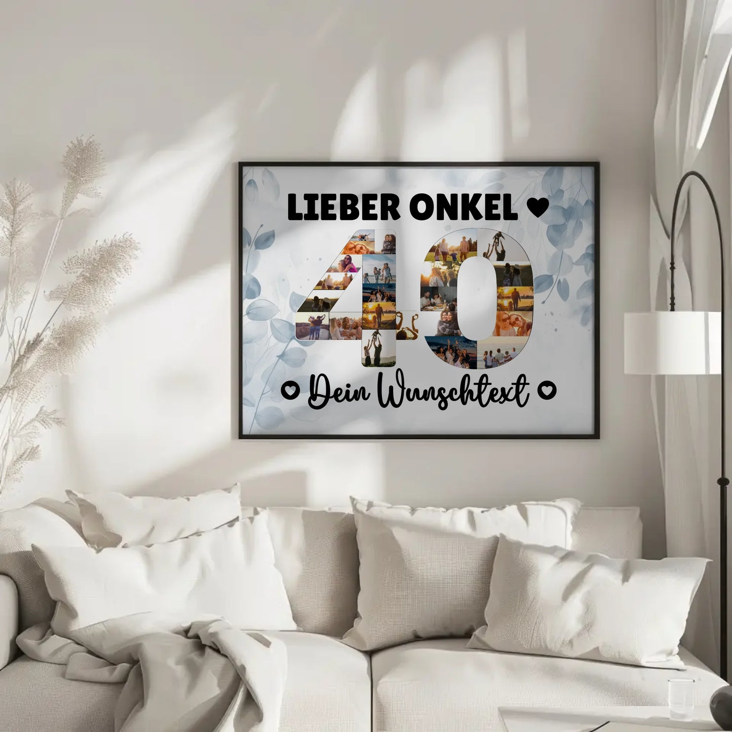 Personalisiertes Poster Wunschtext 40 Geburtstag Onkel Geschenk
