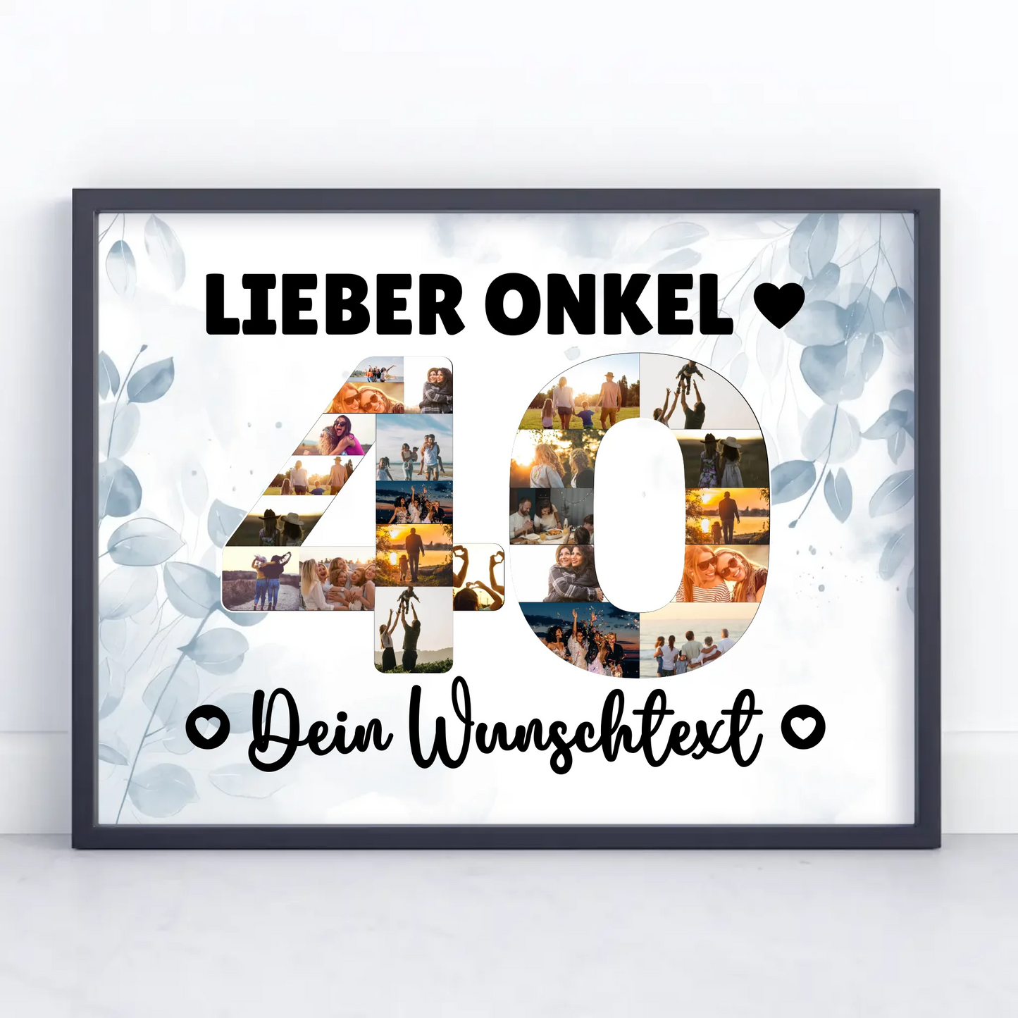 Personalisiertes Poster Wunschtext 40 Geburtstag Onkel Geschenk