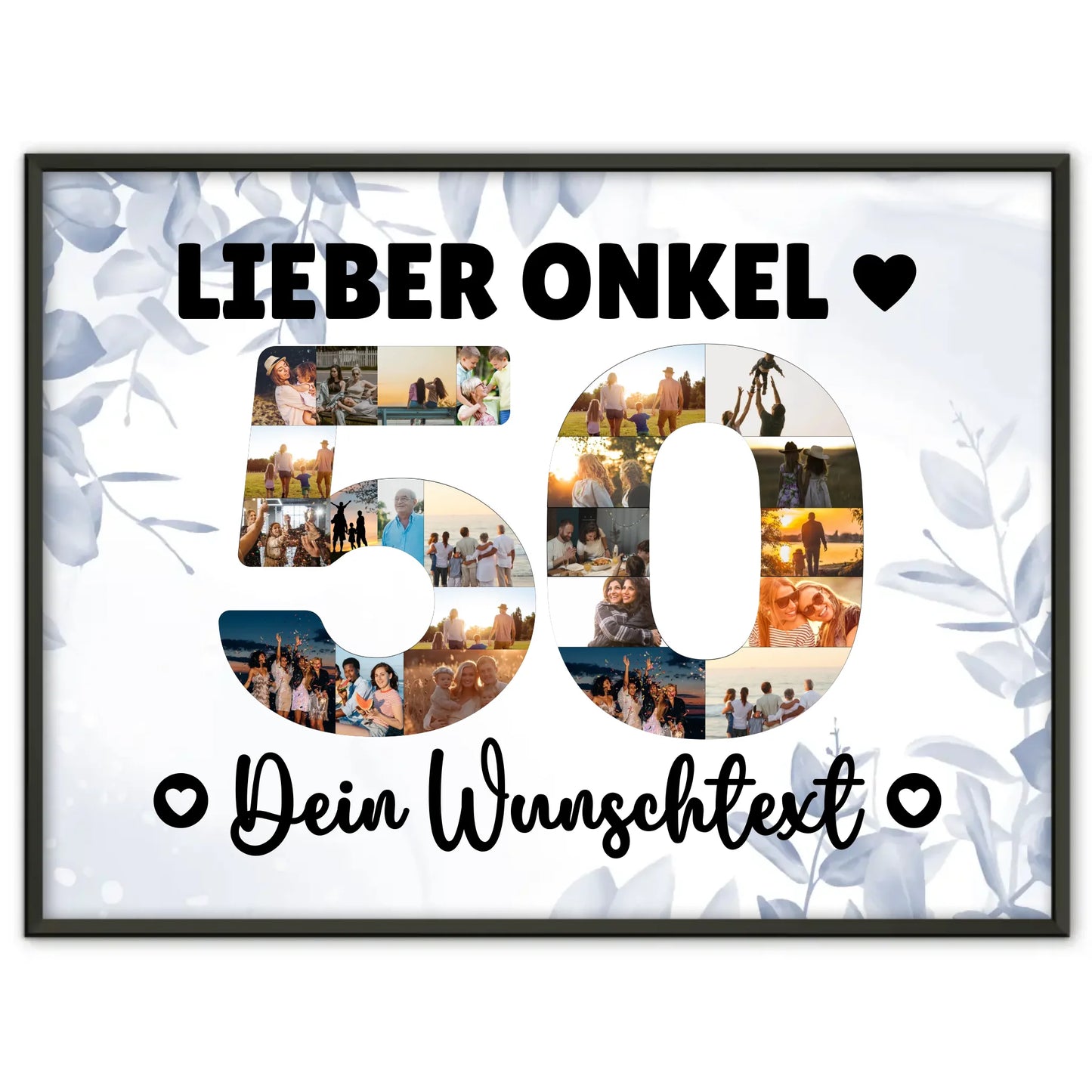Personalisiertes Poster mit Wunschtext 50 Geburtstag Onkel
