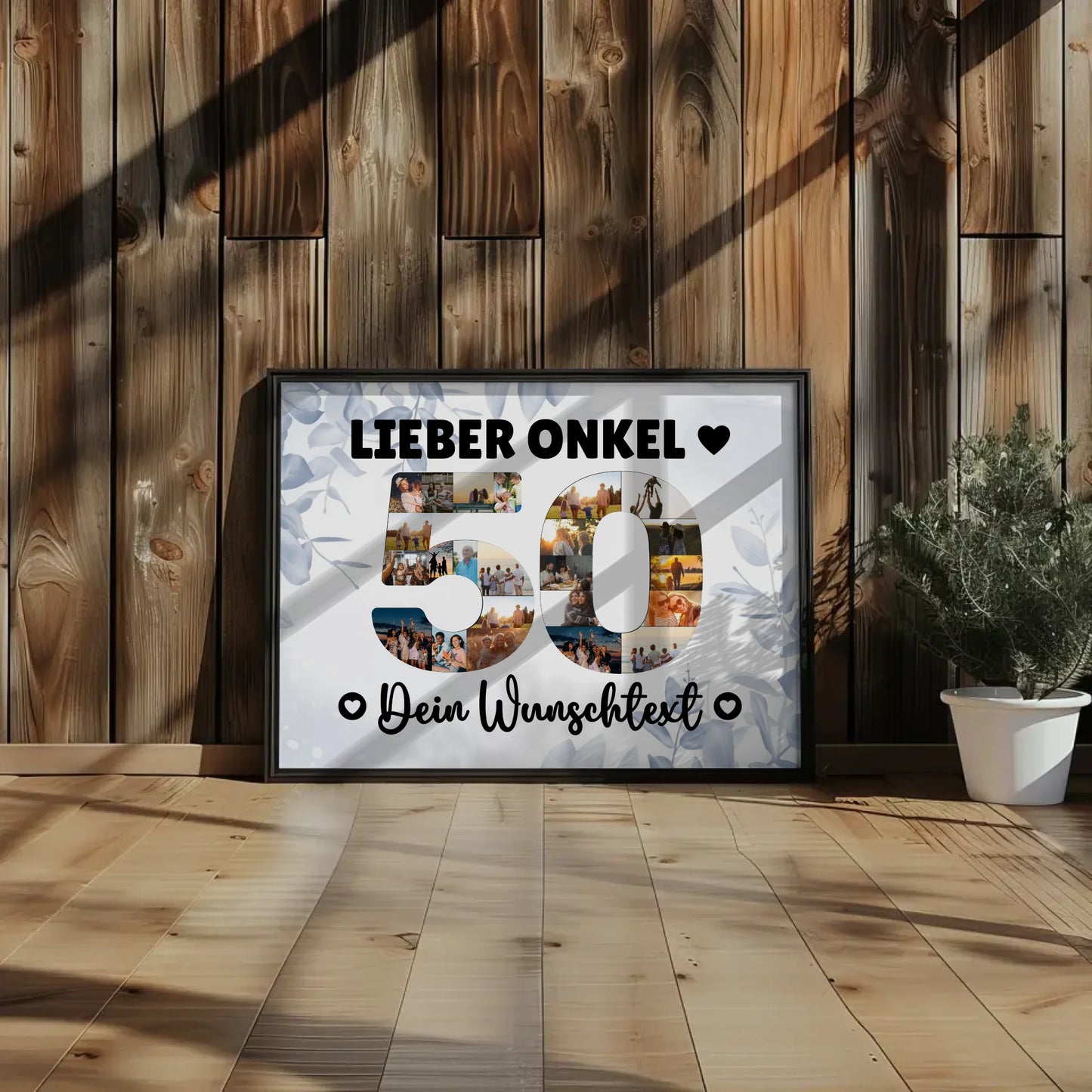 Personalisiertes Poster mit Wunschtext 50 Geburtstag Onkel
