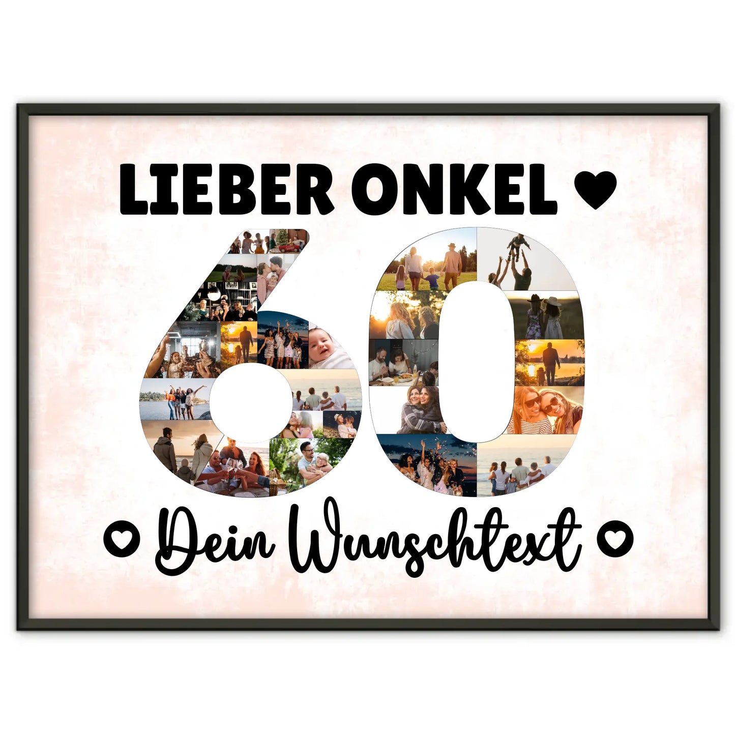 Personalisiertes Poster mit Wunschtext 60 Geburtstag Onkel