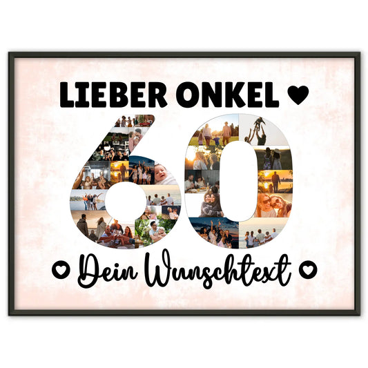 Personalisiertes Poster mit Wunschtext 60 Geburtstag Onkel