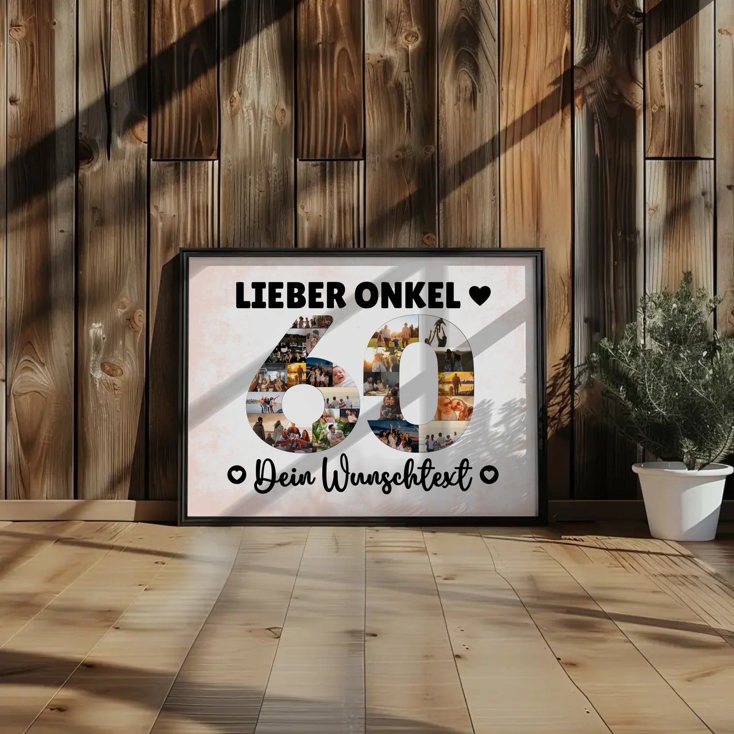 Personalisiertes Poster mit Wunschtext 60 Geburtstag Onkel