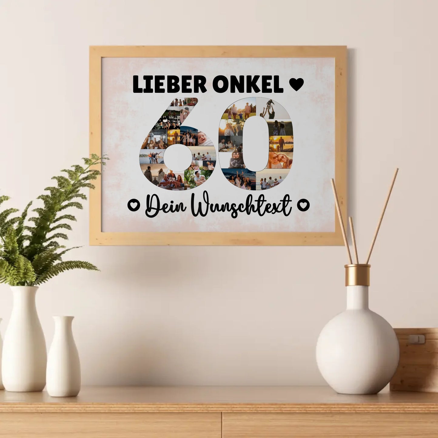 Personalisiertes Poster mit Wunschtext 60 Geburtstag Onkel