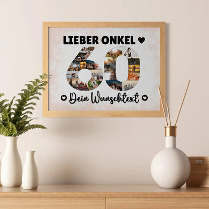 Personalisiertes Poster mit Wunschtext 60 Geburtstag Onkel
