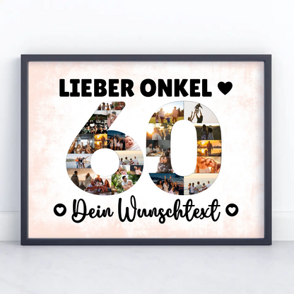 Personalisiertes Poster mit Wunschtext 60 Geburtstag Onkel