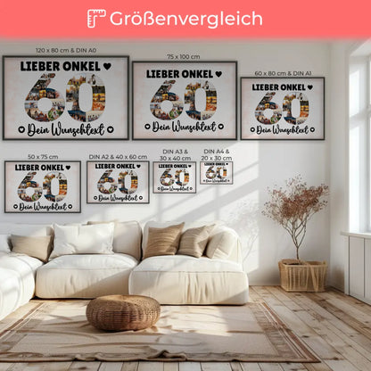 Personalisiertes Poster mit Wunschtext 60 Geburtstag Onkel