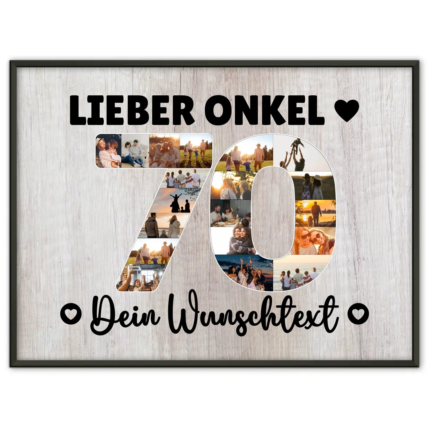 Personalisiertes Poster mit Wunschtext 70 Geburtstag Onkel