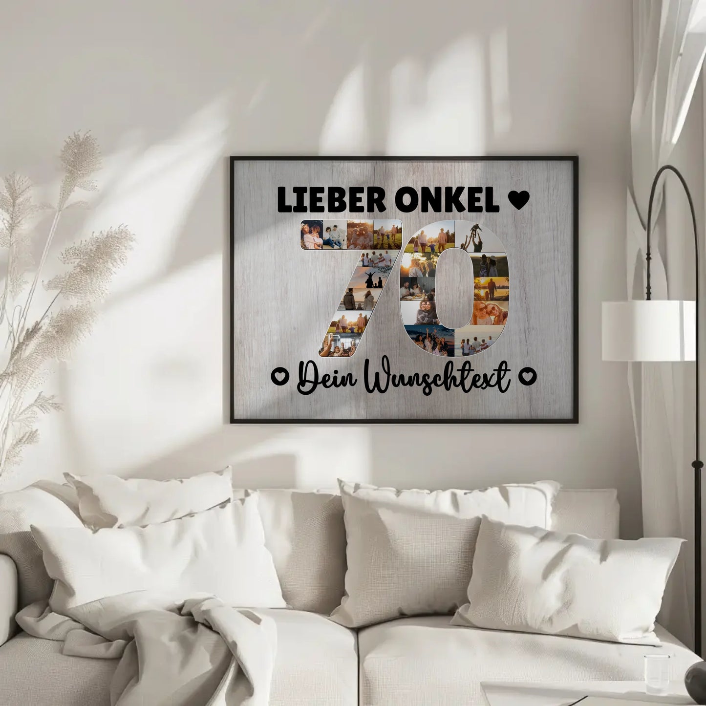 Personalisiertes Poster mit Wunschtext 70 Geburtstag Onkel