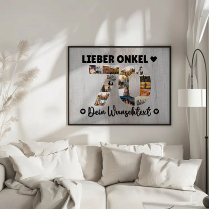 Personalisiertes Poster mit Wunschtext 70 Geburtstag Onkel