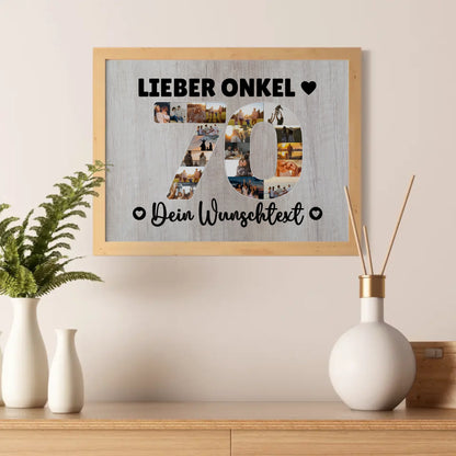 Personalisiertes Poster mit Wunschtext 70 Geburtstag Onkel