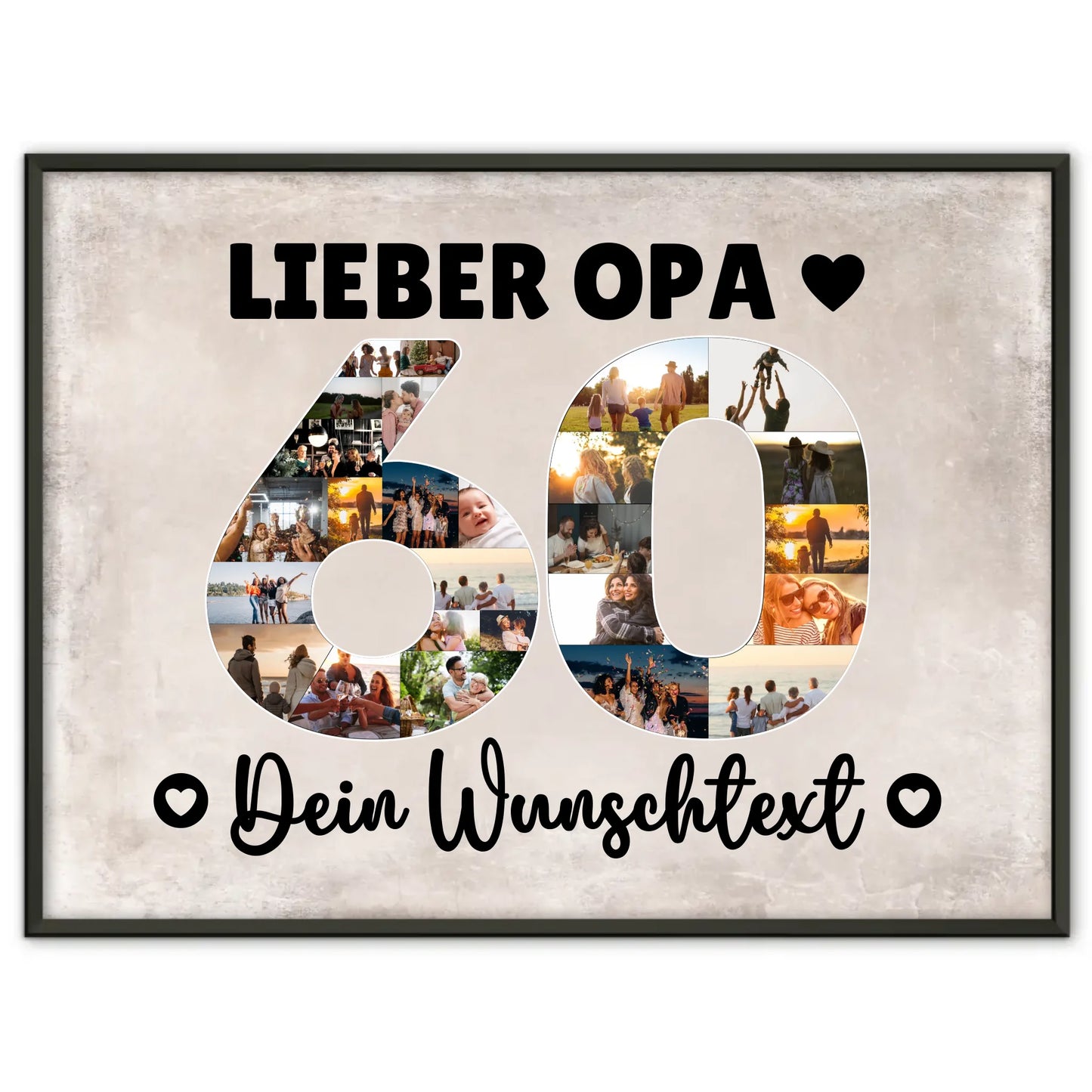 Personalisiertes Poster Wunschtext 60 Geburtstag Opa Geschenk
