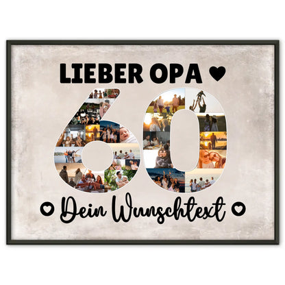 Personalisiertes Poster Wunschtext 60 Geburtstag Opa Geschenk