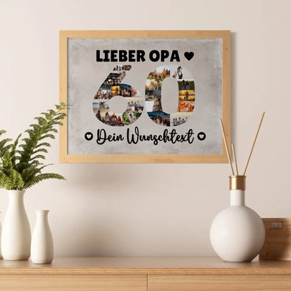 Personalisiertes Poster Wunschtext 60 Geburtstag Opa Geschenk