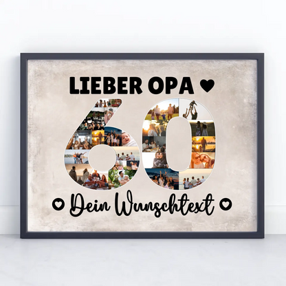 Personalisiertes Poster Wunschtext 60 Geburtstag Opa Geschenk