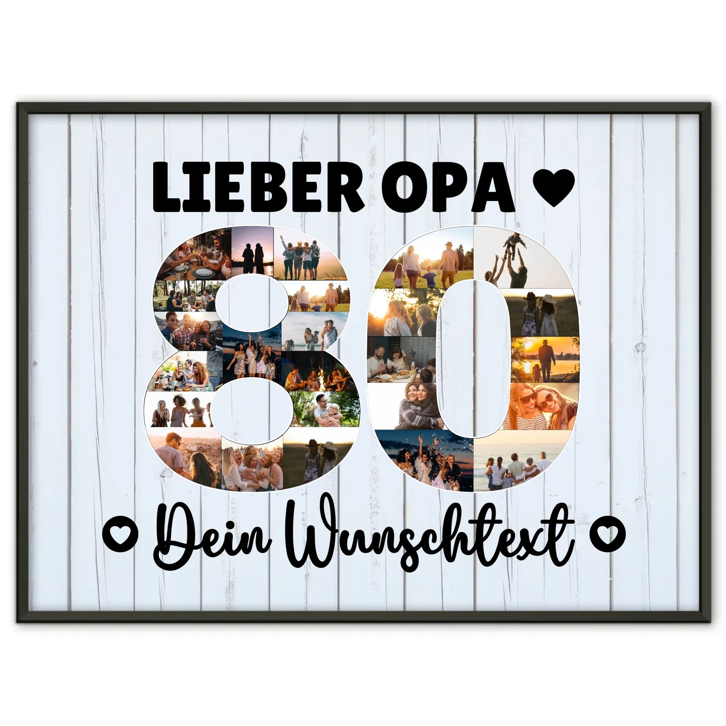 Personalisiertes Poster mit Wunschtext zum 80 Geburtstag Opa