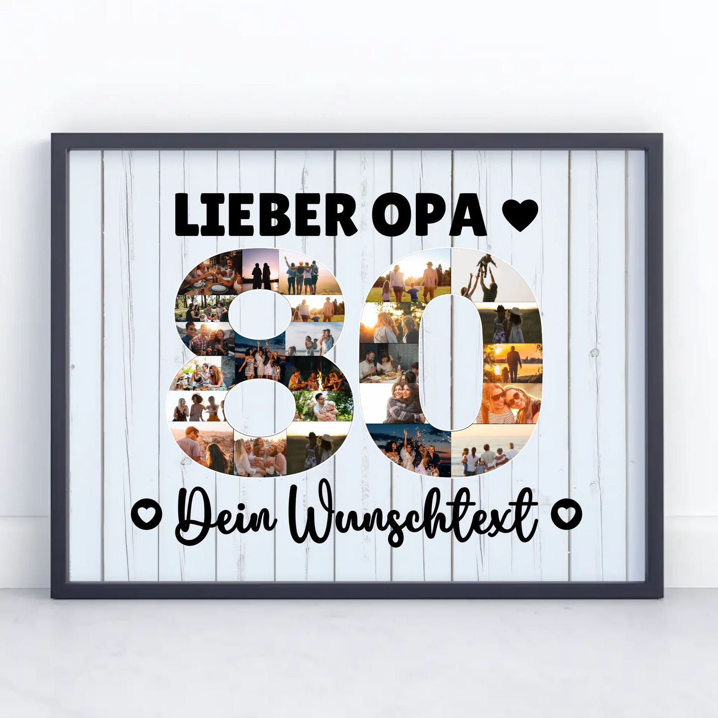 Personalisiertes Poster mit Wunschtext zum 80 Geburtstag Opa