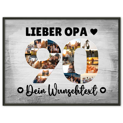 Personalisiertes Poster mit Wunschtext zum 90 Geburtstag Opa
