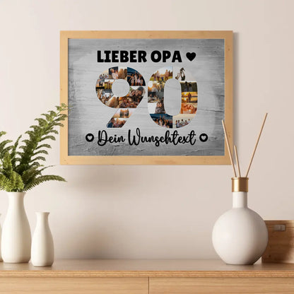 Personalisiertes Poster mit Wunschtext zum 90 Geburtstag Opa