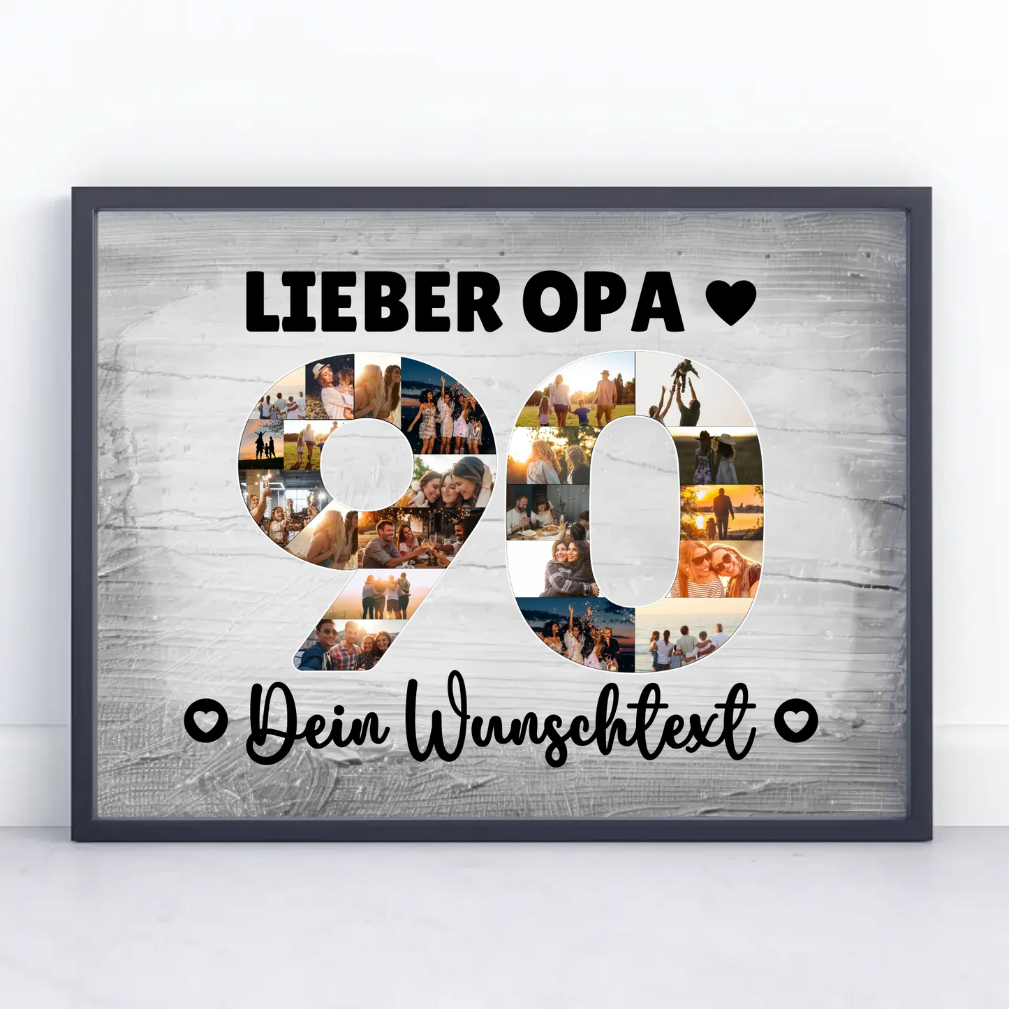 Personalisiertes Poster mit Wunschtext zum 90 Geburtstag Opa