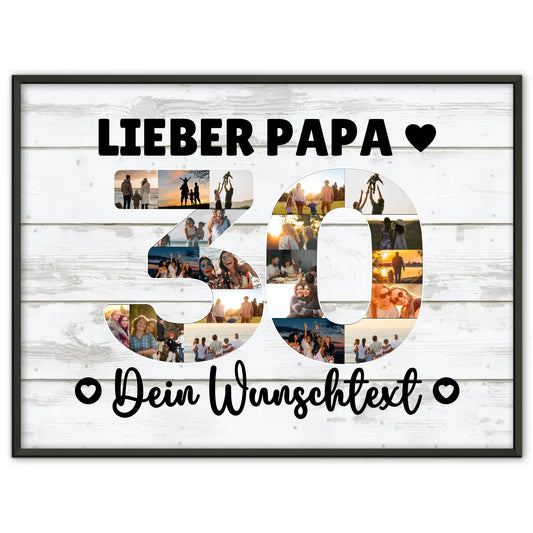 Personalisiertes Poster mit Wunschtext zum 30 Geburtstag Papa