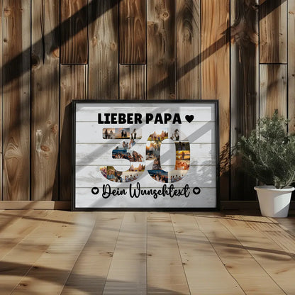 Personalisiertes Poster mit Wunschtext zum 30 Geburtstag Papa