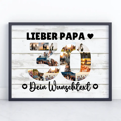 Personalisiertes Poster mit Wunschtext zum 30 Geburtstag Papa