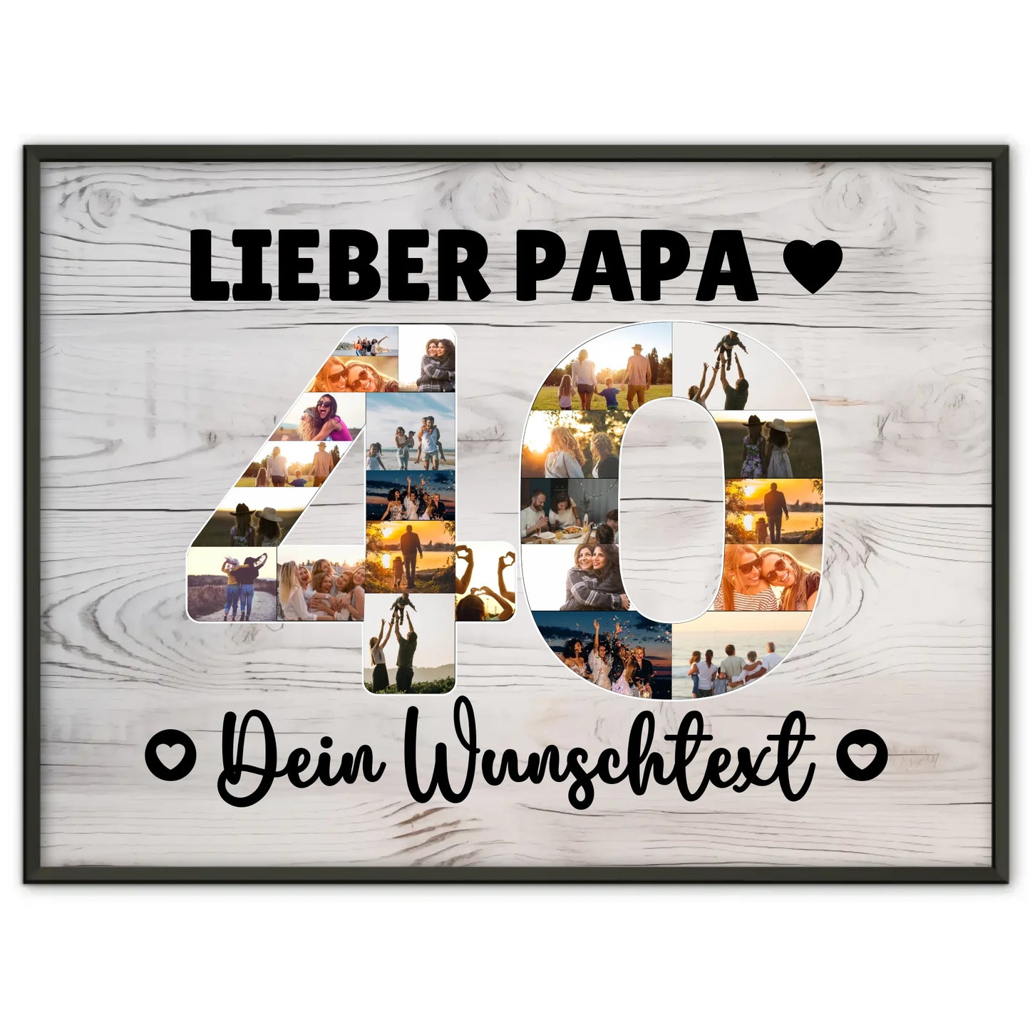 Personalisiertes Poster mit Wunschtext 40 Geburtstag Papa