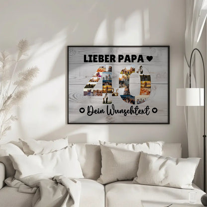 Personalisiertes Poster mit Wunschtext 40 Geburtstag Papa