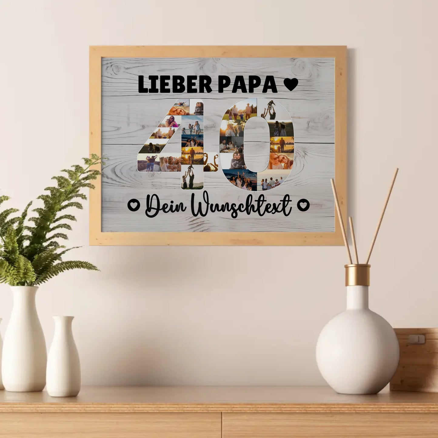 Personalisiertes Poster mit Wunschtext 40 Geburtstag Papa