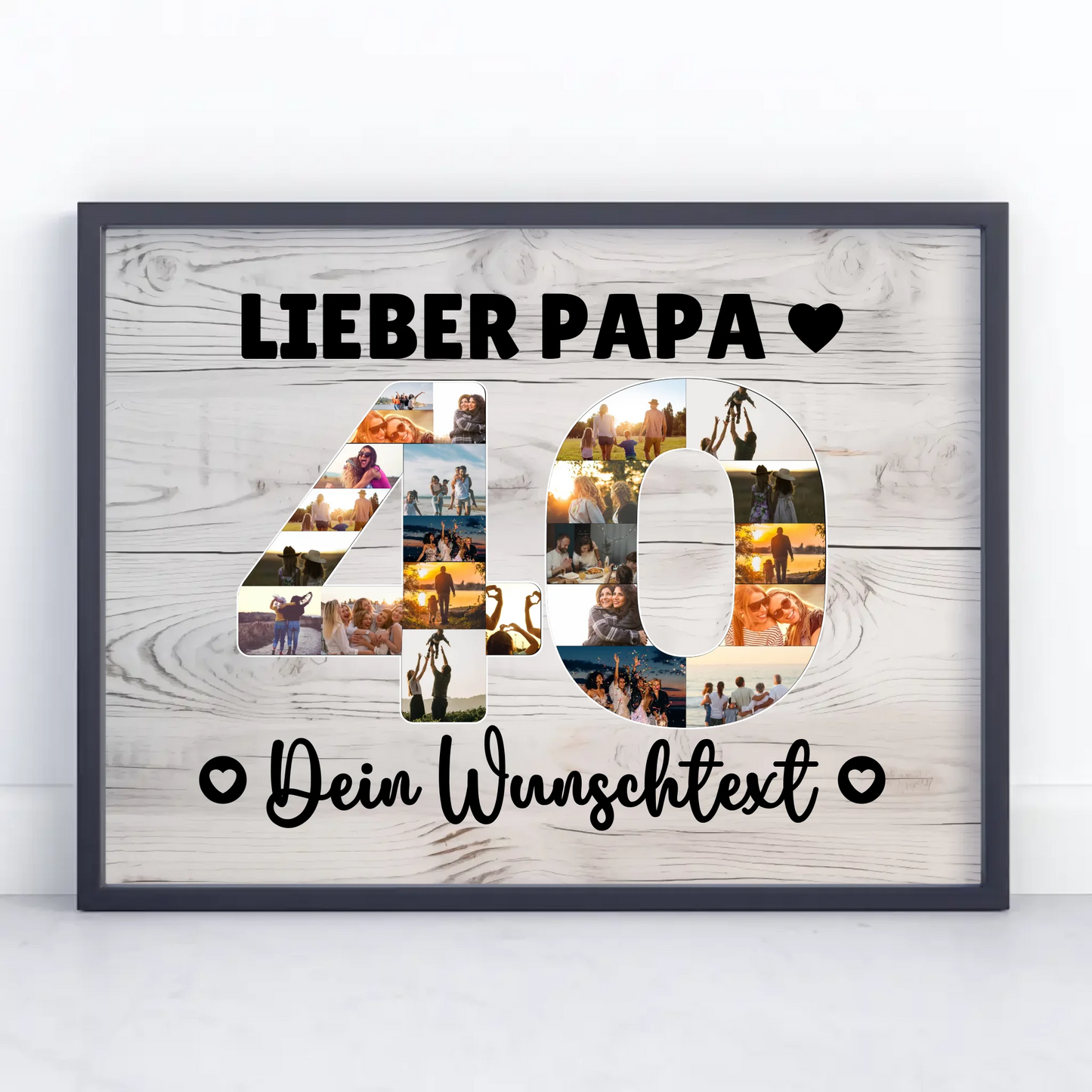 Personalisiertes Poster mit Wunschtext 40 Geburtstag Papa