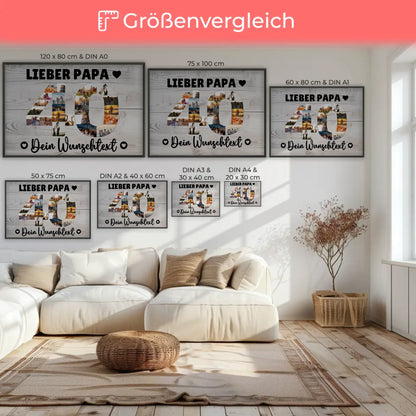 Personalisiertes Poster mit Wunschtext 40 Geburtstag Papa