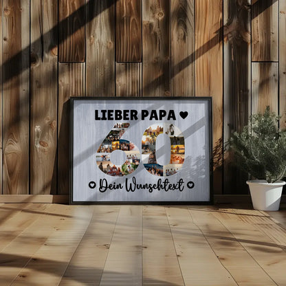 Personalisiertes Poster Wunschtext 60 Geburtstag Papa