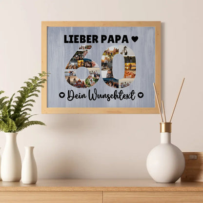 Personalisiertes Poster Wunschtext 60 Geburtstag Papa