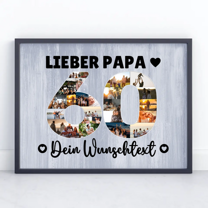 Personalisiertes Poster Wunschtext 60 Geburtstag Papa