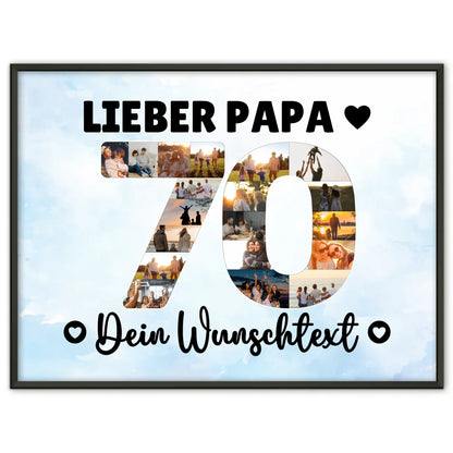 Personalisiertes Poster Wunschtext 70 Geburtstag Papa Geschenk