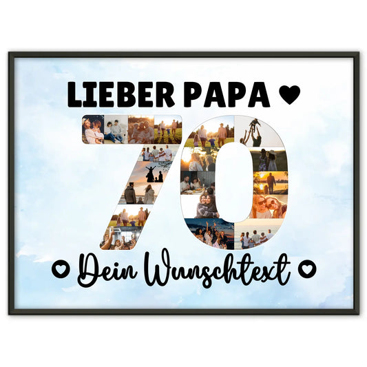 Personalisiertes Poster Wunschtext 70 Geburtstag Papa Geschenk