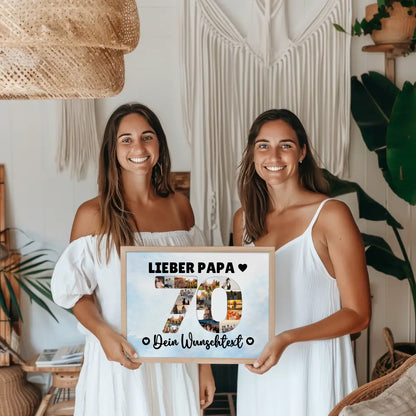 Personalisiertes Poster Wunschtext 70 Geburtstag Papa Geschenk