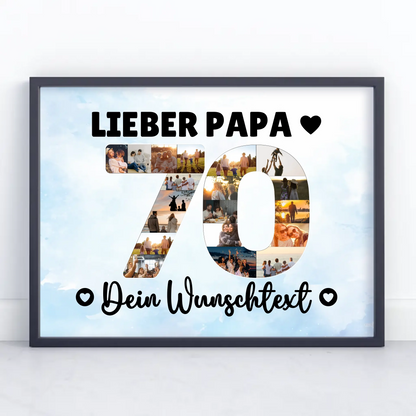 Personalisiertes Poster Wunschtext 70 Geburtstag Papa Geschenk