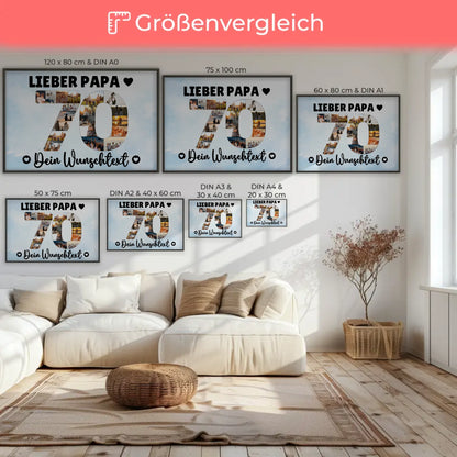 Personalisiertes Poster Wunschtext 70 Geburtstag Papa Geschenk